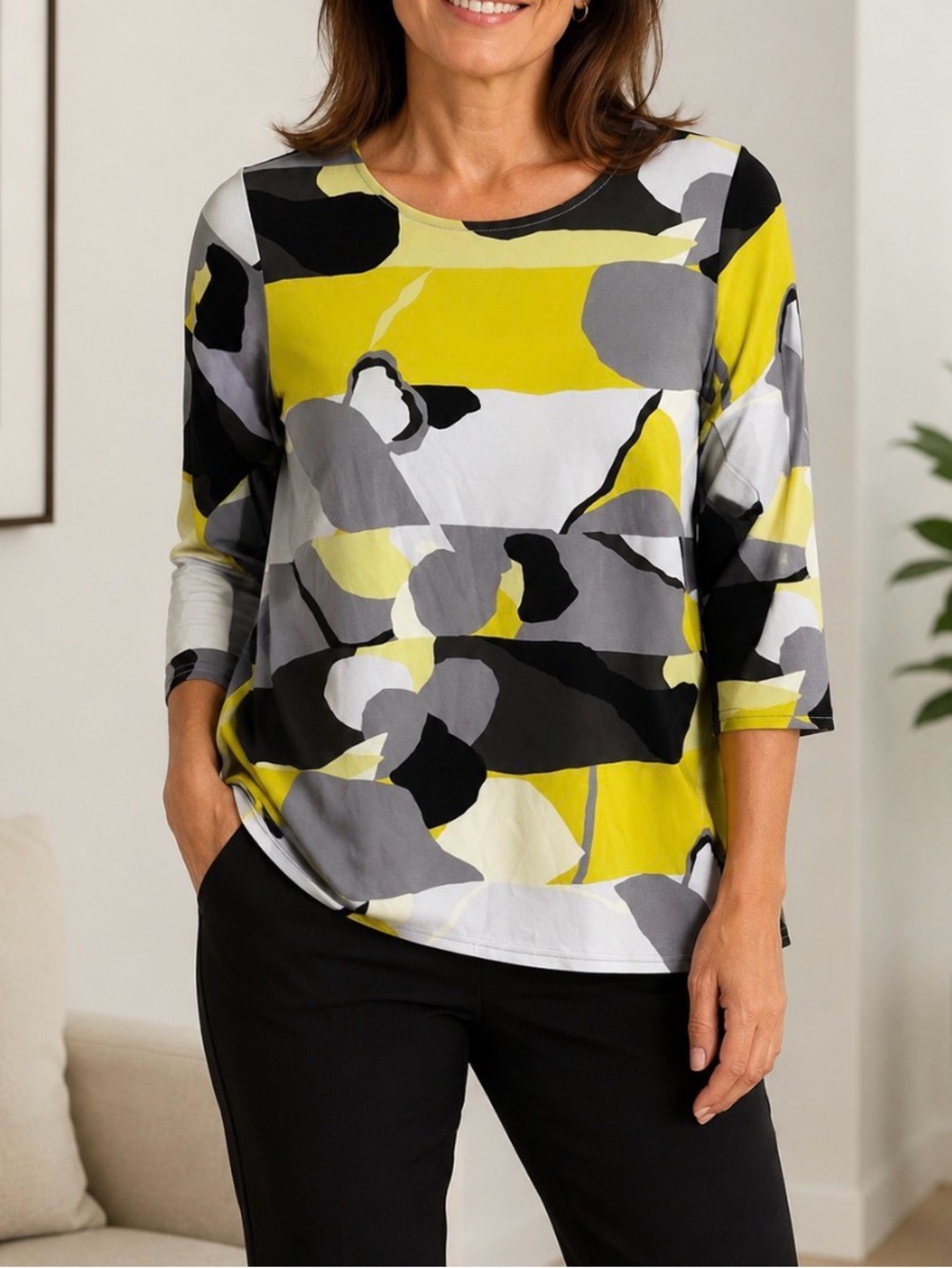 Alfani Abstract Blouse - P/M